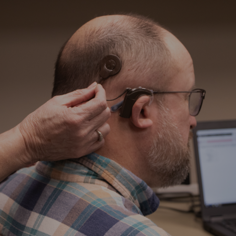 patient with cochlear implant